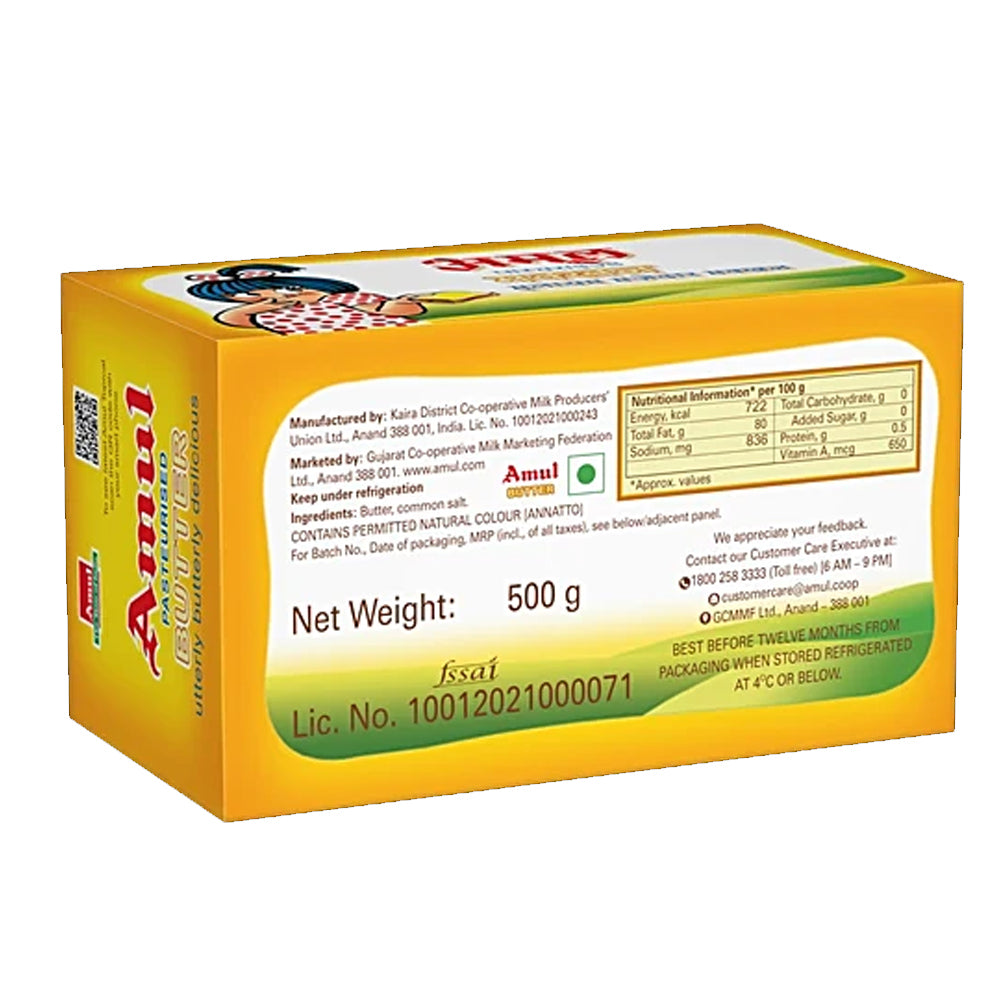 Amul Butter - Pasteurized, 2x500 g Multipack