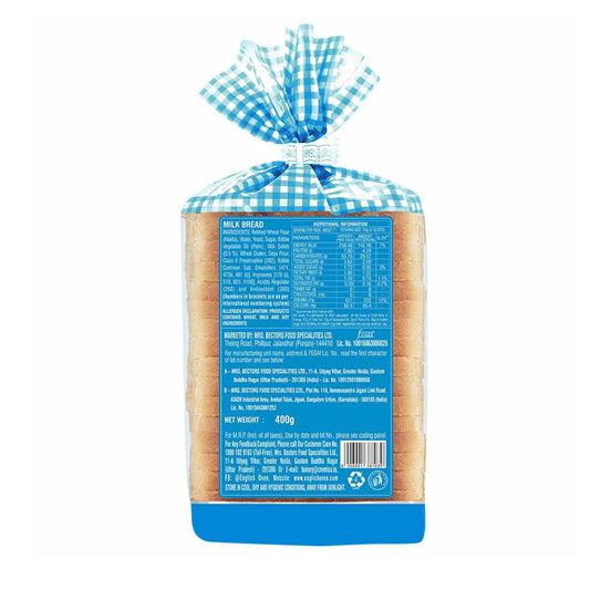 English Oven Milk Sliced White Bread 400 g (Pack)