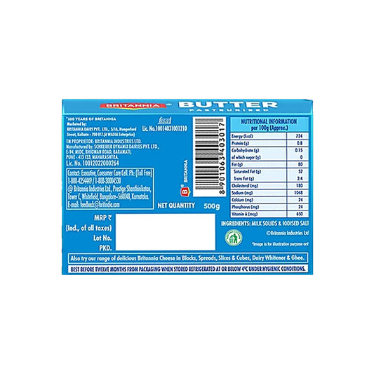 Britannia Pasteurised Butter, 500 g Carton