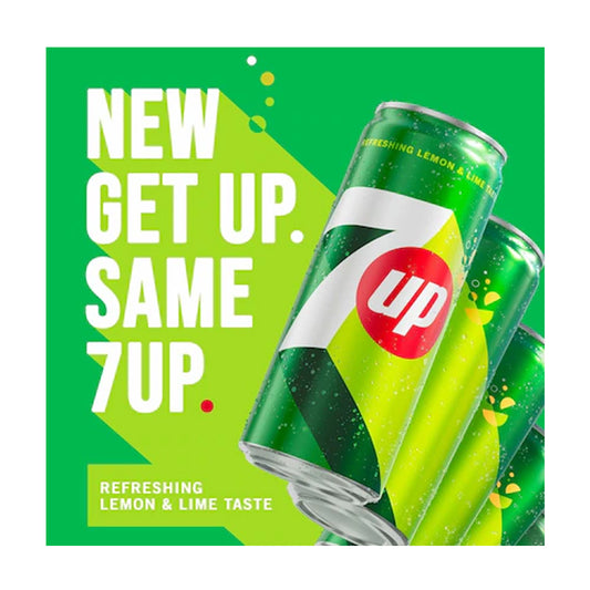 7 Up Lemon Lime Refreshing Soft Drink Each 320ml - Imported from USA