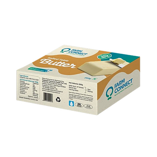 Farm Connect Organic Table Butter - Extra Creamy, Natural Flavour, Rich In Calcium, 200 g