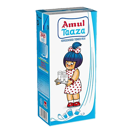 Amul Taaza Homogenised Toned Milk, 6x1 L Multipack