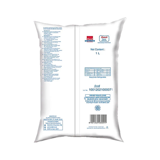 Amul Taaza Milk, 1 L Pouch