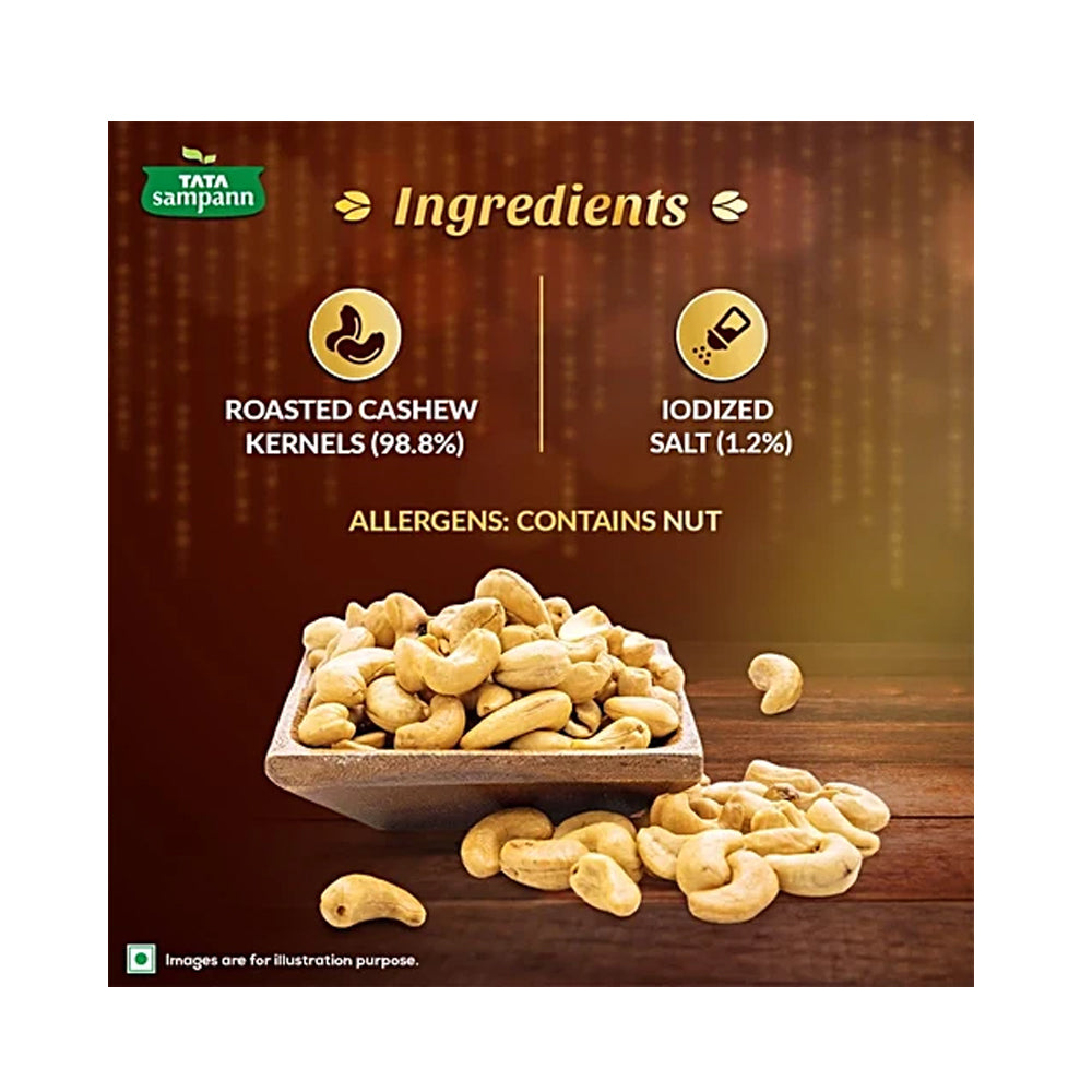 Tata Sampann Classic Salted & Roasted Cashews/Kaju, 190 g