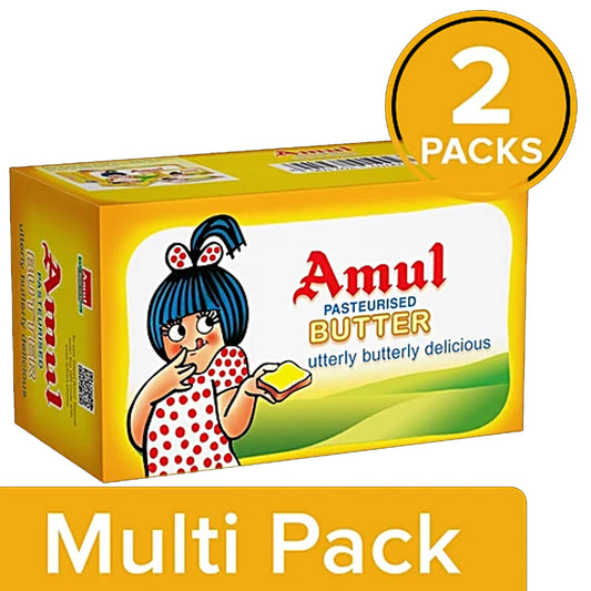 Amul Butter - Pasteurized, 2x500 g Multipack