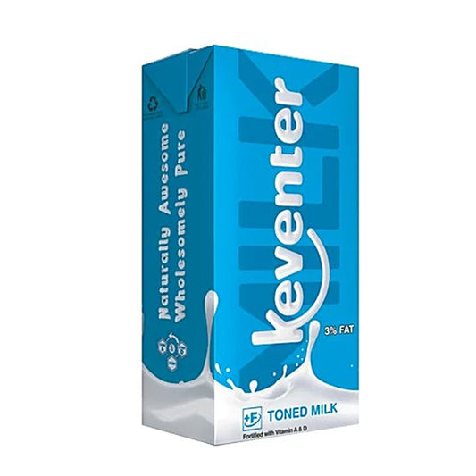 Keventer Homogenised & UHT Treated Toned Milk, 1 L Carton