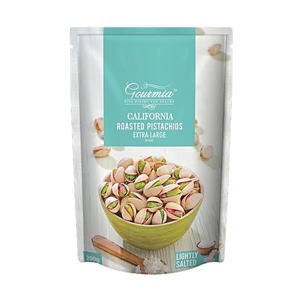 Gourmia Pistachios - Roasted, California, Lightly Salted, Extra Large, 200 g