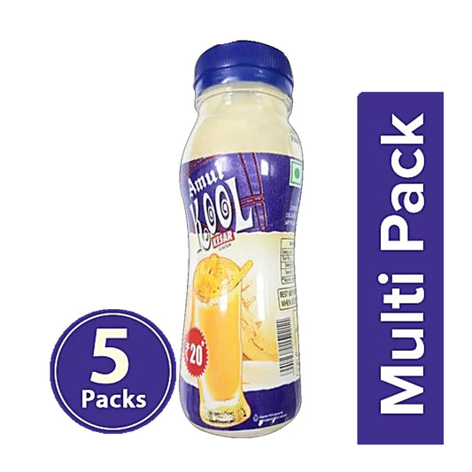 Amul Kool - Kesar, 5 x 180 ml (Multipack)