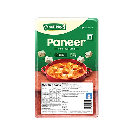 Freshey's Paneer - Soft & Fresh, Rich In Protein, 200 g