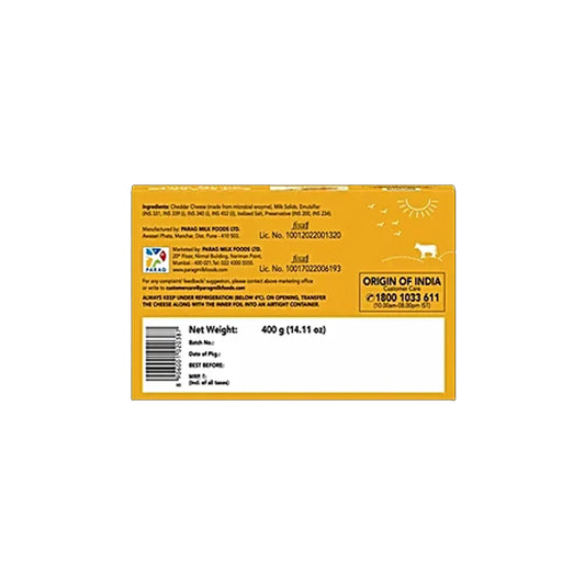 Go Processed Cheese Block - Made from Cow's Milk, 2x400 g Multipack