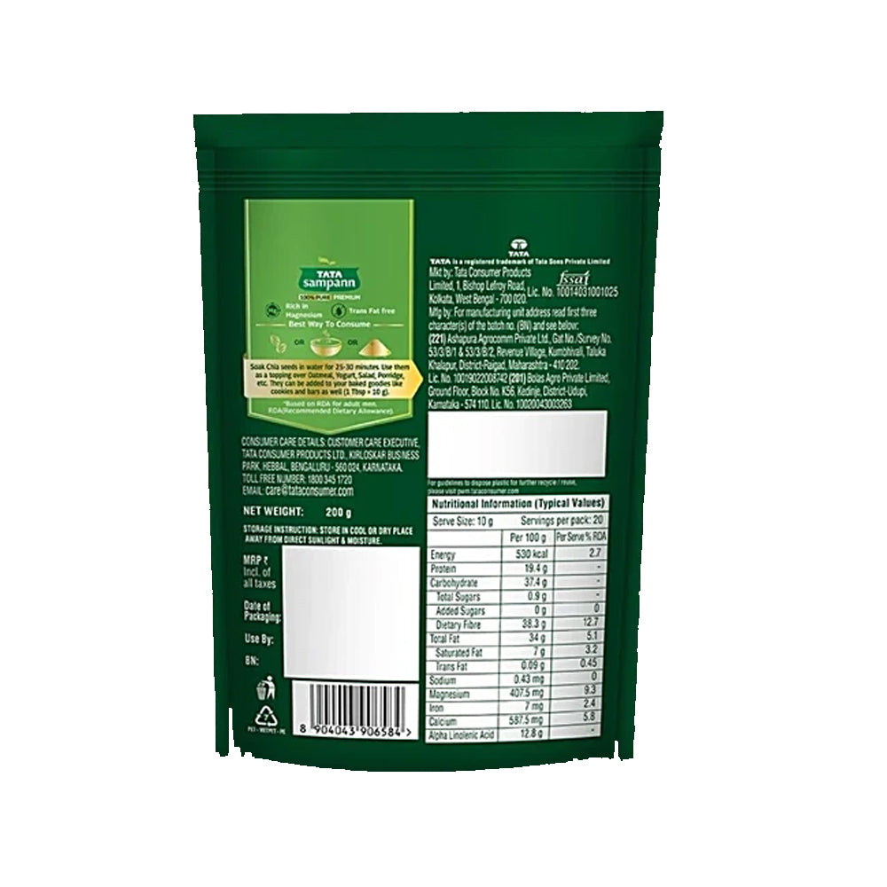 Tata Sampann 100% Pure Premium Chia Seeds, 200 g