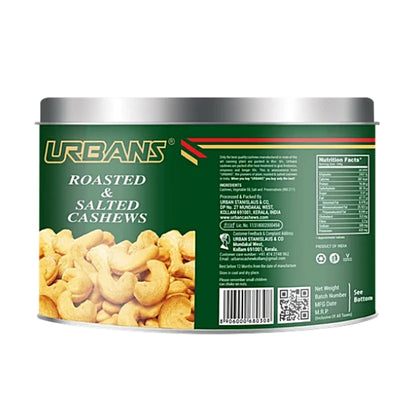 URBANS STANISLAUS Cashews - Tasty, Healthy, Premium Quality, Roasted & Salted, 750 g Tin