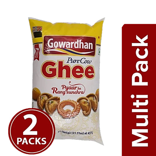 Gowardhan Pure Cow Ghee, 2 x 1 L Multipack